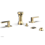 Phylrich - Four Hole Bidet Set Radi, Lever Handle - Satin Brass