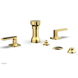 Phylrich - Four Hole Bidet Set Radi, Lever Handle - Satin Gold