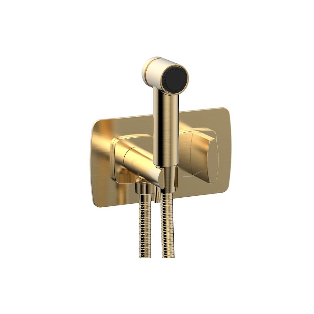 Phylrich - Wall Mounted Bidet Set Radi, Blade Handle - Satin Brass