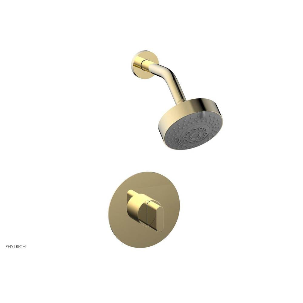 Phylrich - Pb Shwr Kit Rond, Blade Handle - Polished Brass Uncoated