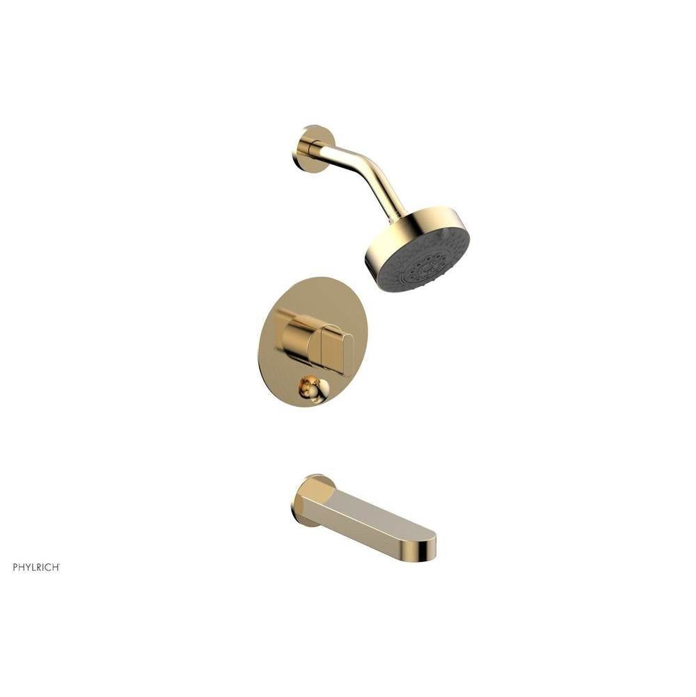 Phylrich - Pb Tub & Shwr Kit Rond, Blade Handle - Satin Brass