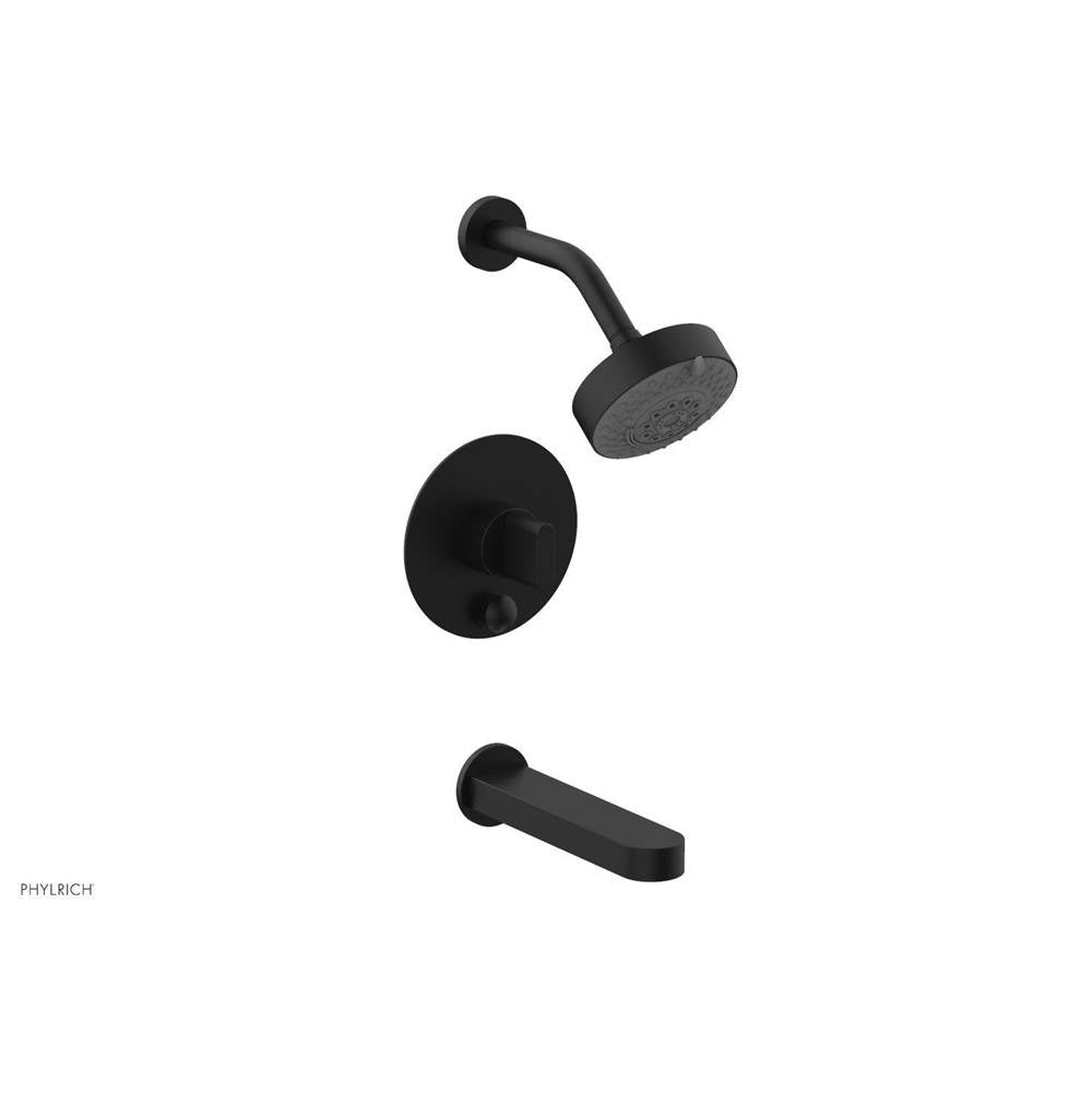 Phylrich - Pb Tub & Shwr Kit Rond, Blade Handle - Matte Black