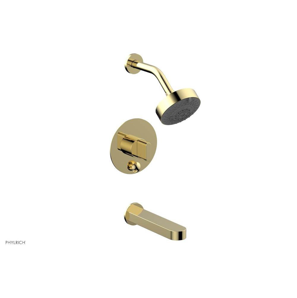 Phylrich - Pb Tub & Shwr Kit Rond, Blade Handle - Polished Brass