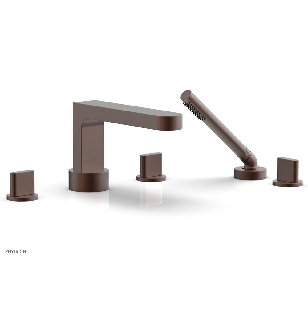 Phylrich - Deck Tub Set Rond W/ Hs, Blade Handle - Weathered Copper