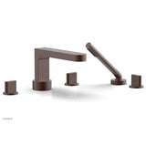 Phylrich - Deck Tub Set Rond W/ Hs, Blade Handle - Weathered Copper