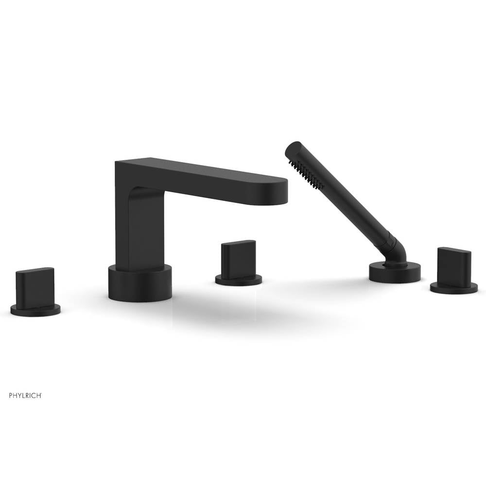Phylrich - Deck Tub Set Rond W/ Hs, Blade Handle - Matte Black