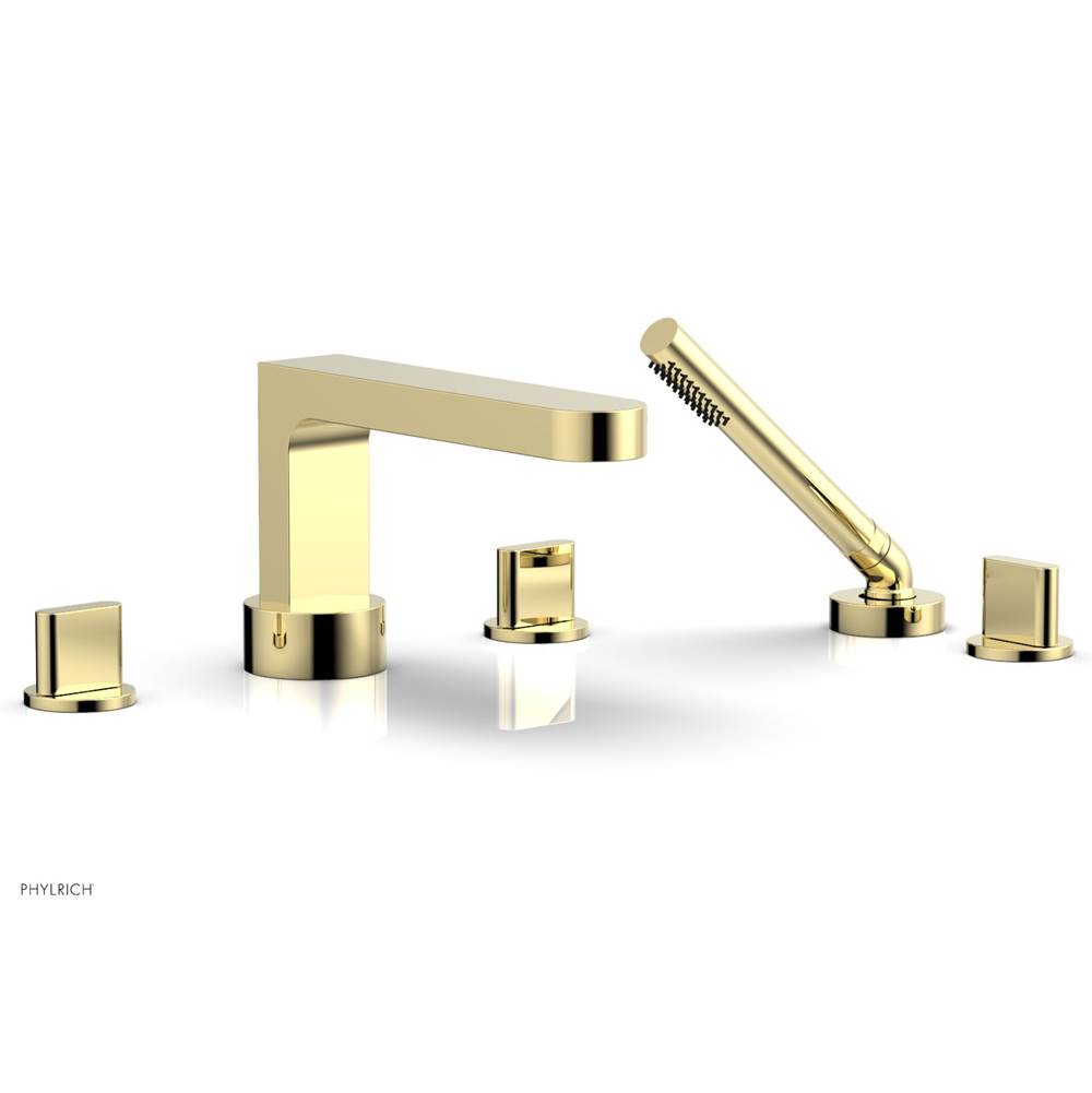 Phylrich - Deck Tub Set Rond W/ Hs, Blade Handle - Polished Brass