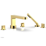 Phylrich - Deck Tub Set Rond W/ Hs, Blade Handle - Polished Gold