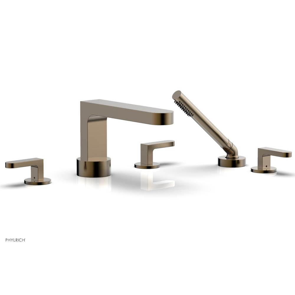Phylrich - Deck Tub Set Rond W/ Hs, Lever Handle - Antique Brass