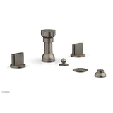 Phylrich - Four Hole Bidet Set Rond, Blade Handle - Pewter
