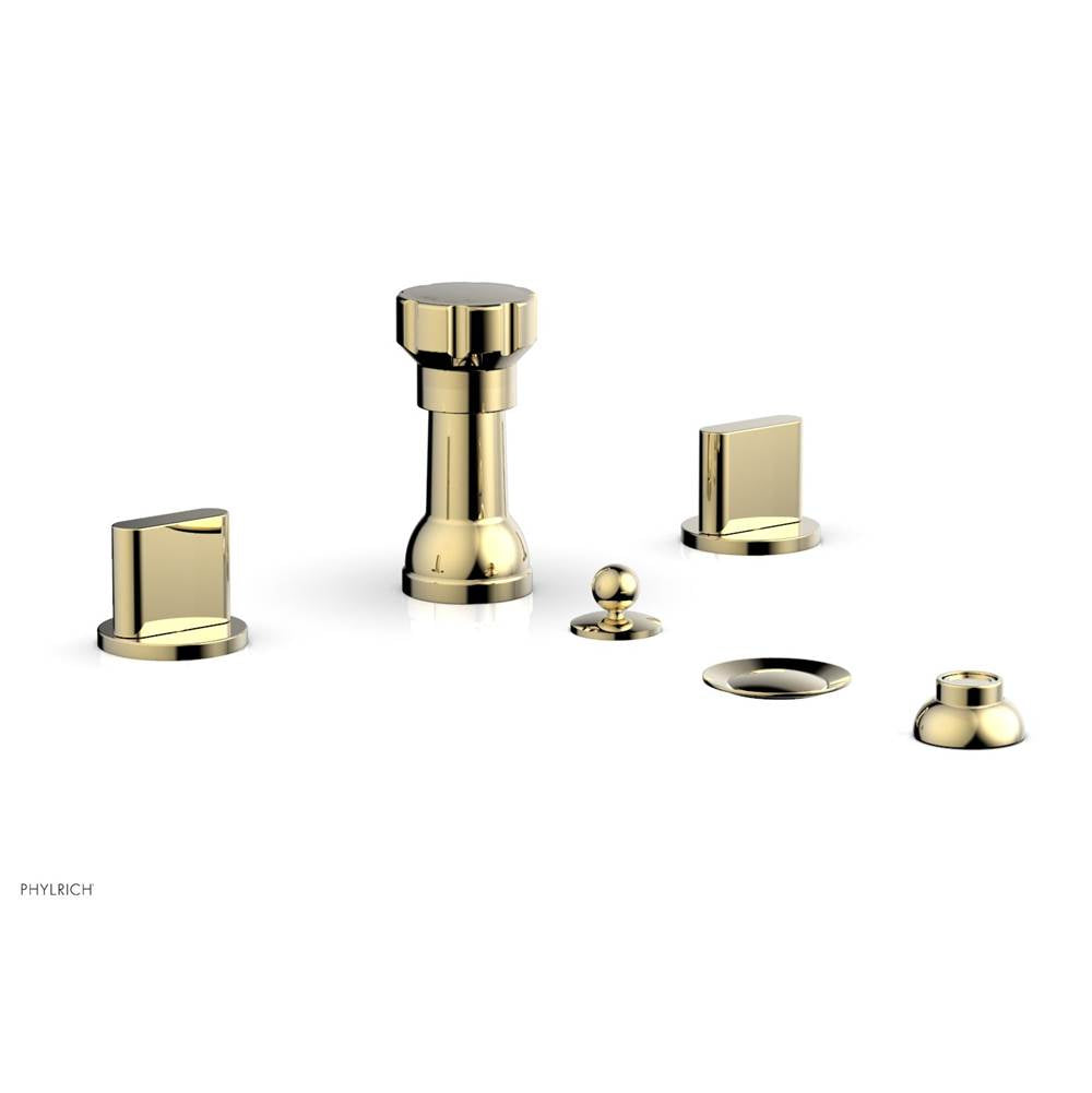 Phylrich - Four Hole Bidet Set Rond, Blade Handle - Polished Brass Uncoated