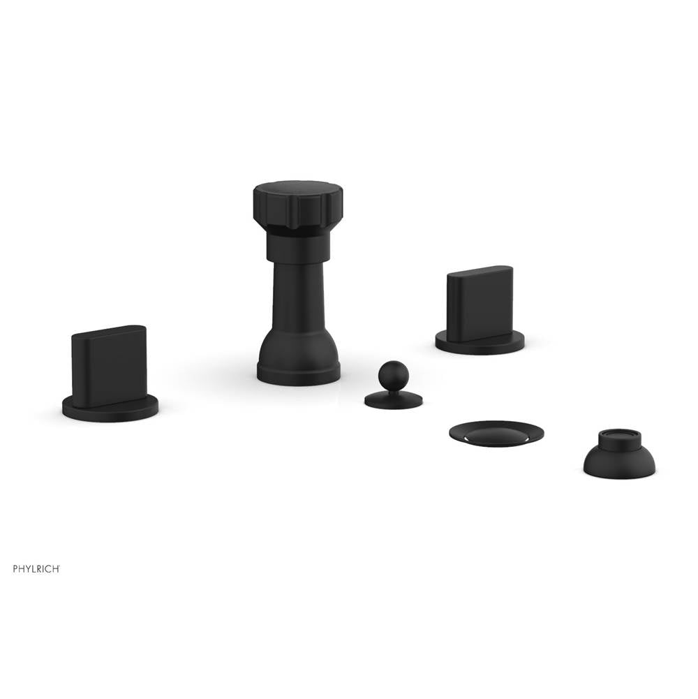 Phylrich - Four Hole Bidet Set Rond, Blade Handle - Matte Black