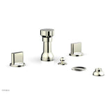 Phylrich - Four Hole Bidet Set Rond, Blade Handle - Satin Nickel