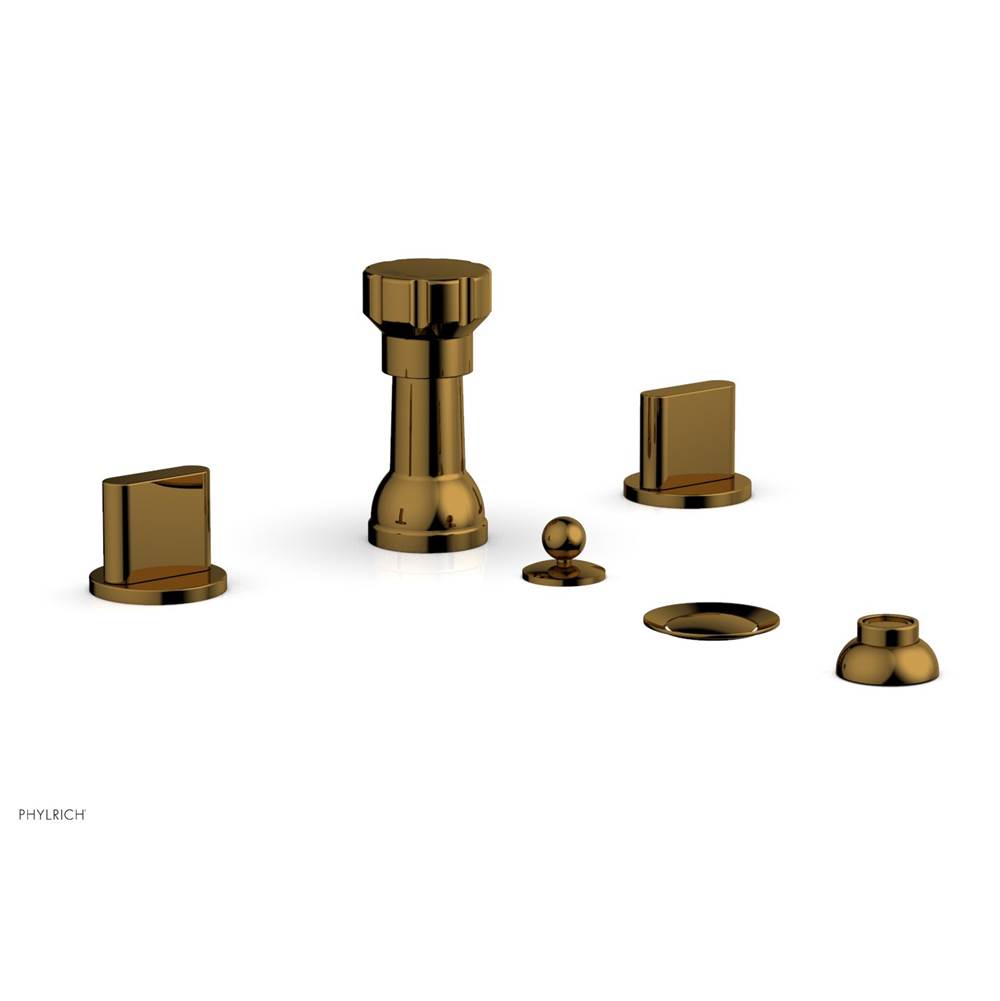 Phylrich - Four Hole Bidet Set Rond, Blade Handle - French Brass