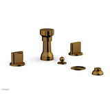 Phylrich - Four Hole Bidet Set Rond, Blade Handle - French Brass