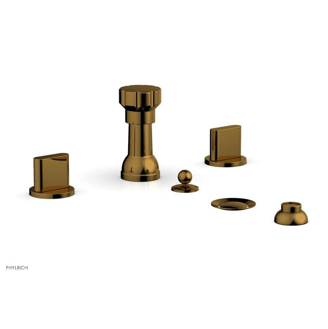 Phylrich - Four Hole Bidet Set Rond, Blade Handle - French Brass