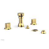 Phylrich - Four Hole Bidet Set Rond, Blade Handle - Polished Gold