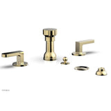 Phylrich - Four Hole Bidet Set Rond, Lever Handle - Polished Brass Uncoated