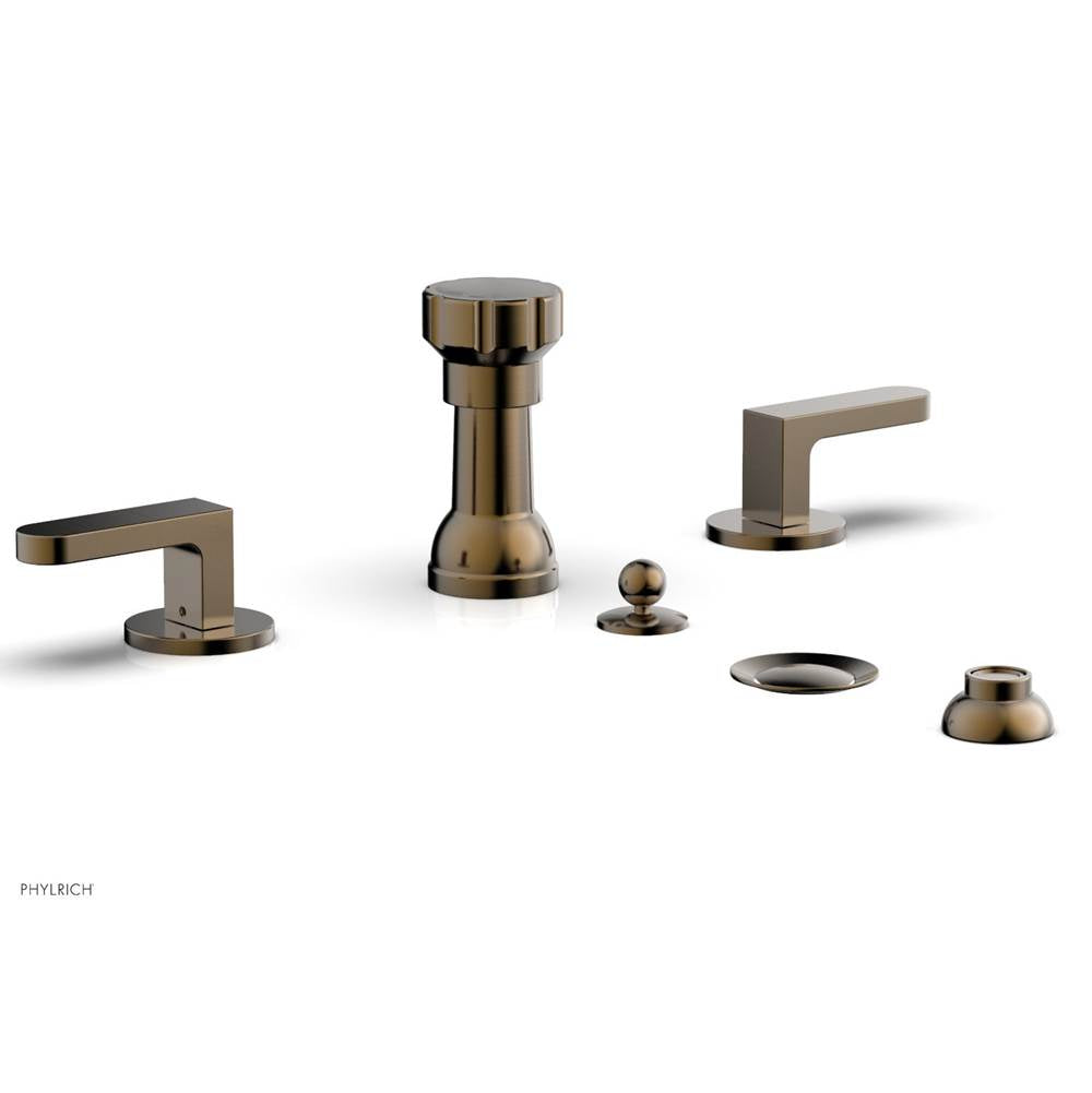 Phylrich - Four Hole Bidet Set Rond, Lever Handle - Antique Brass