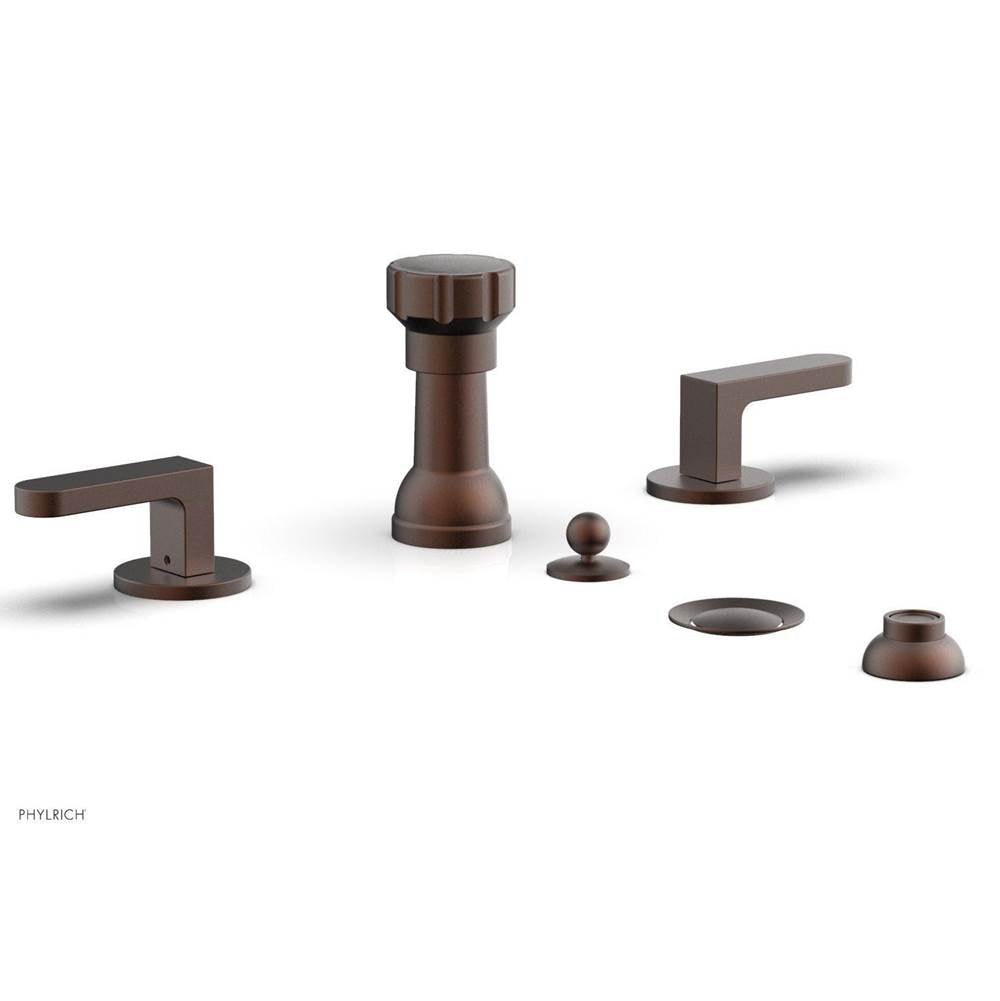 Phylrich - Four Hole Bidet Set Rond, Lever Handle - Weathered Copper