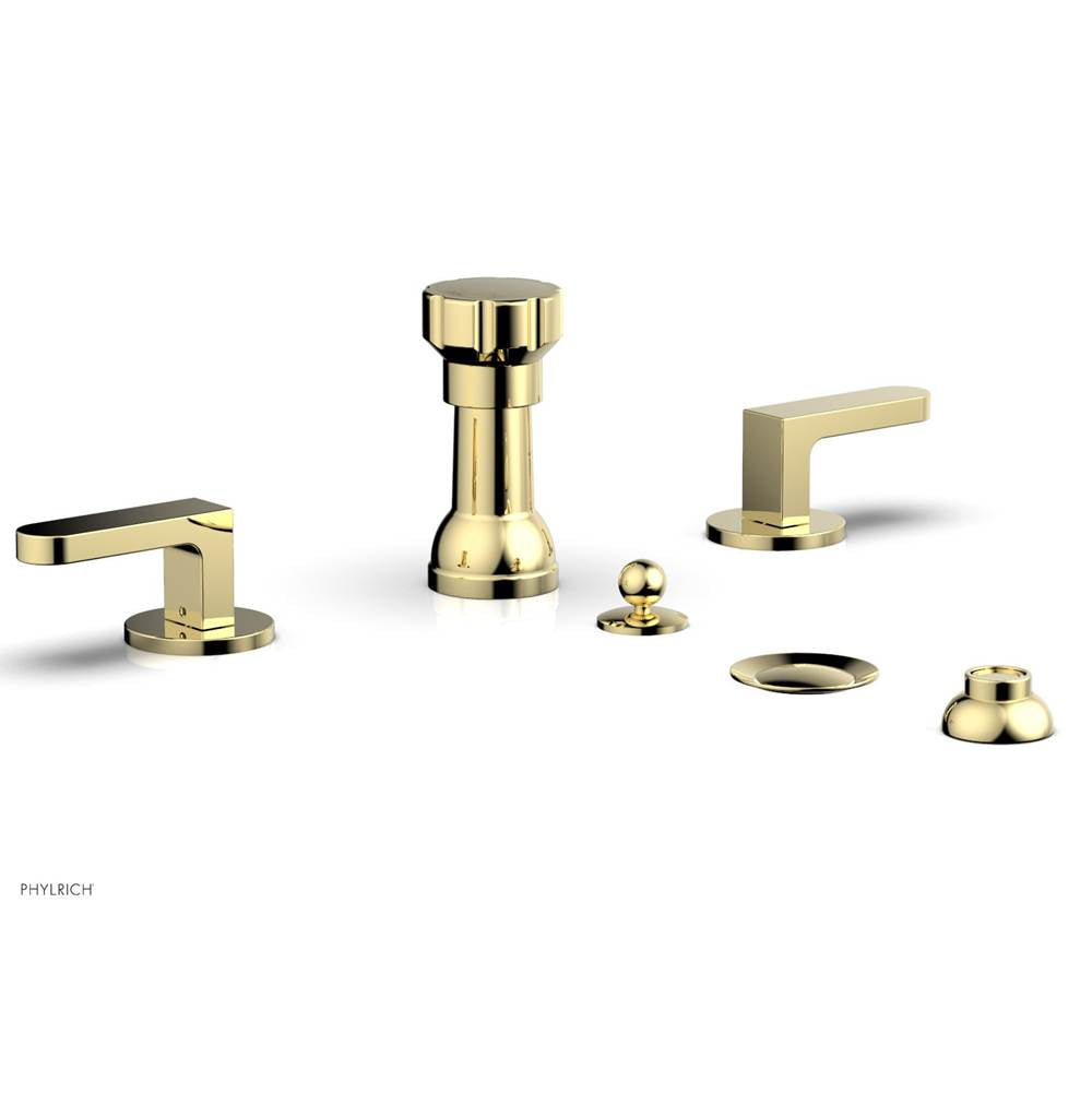 Phylrich - Four Hole Bidet Set Rond, Lever Handle - Polished Brass