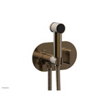 Phylrich - Wall Mounted Bidet Set Rond, Blade Hdl - Antique Brass