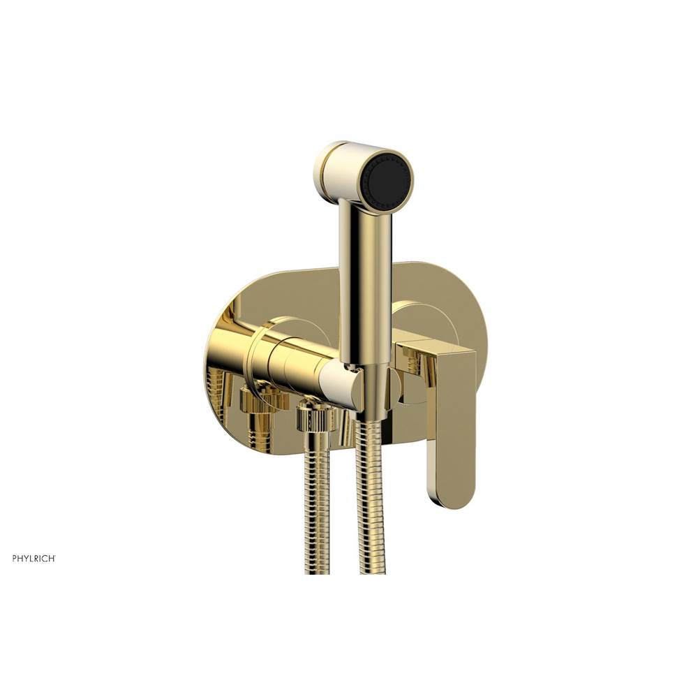 Phylrich - Wall Mounted Bidet Set Rond, Lever Hdl - Polished Brass Uncoated