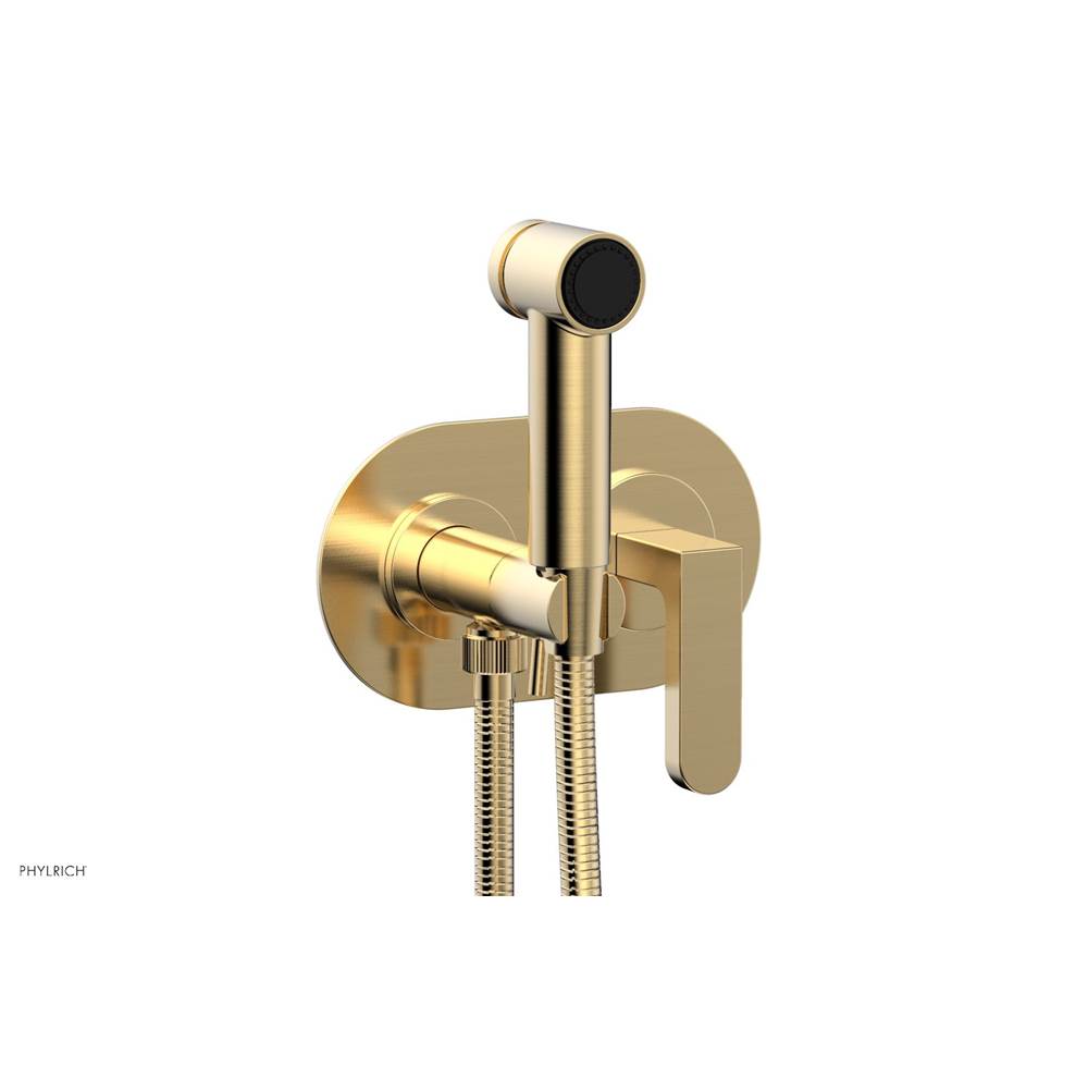 Phylrich - Wall Mounted Bidet Set Rond, Lever Hdl - Satin Brass