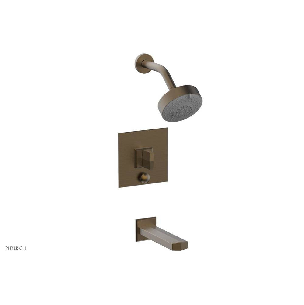 Phylrich - DIAMA Pressure Balance Tub and Shower Set - Blade Handle 184-26 - Old English Brass
