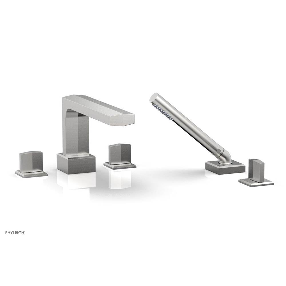 Phylrich - Deck Tub Set Diama W/ Hs, Blade Handle - Satin chrome