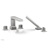 Phylrich - Deck Tub Set Diama W/ Hs, Blade Handle - Satin chrome