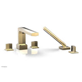 Phylrich - Deck Tub Set Diama W/ Hs, Blade Handle - Polished Chrome