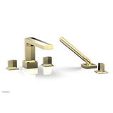 Phylrich - Deck Tub Set Diama W/ Hs, Blade Handle - Satin Brass