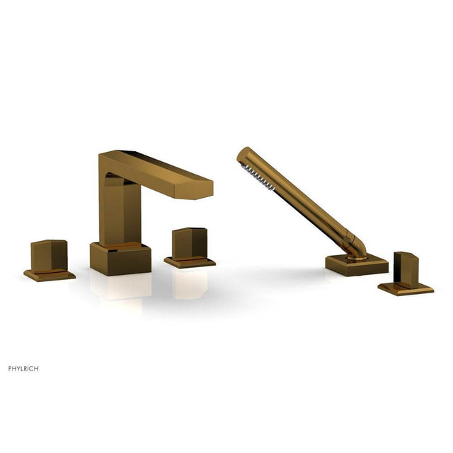 Phylrich - Deck Tub Set Diama W/ Hs, Blade Handle - French Brass