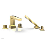 Phylrich - Deck Tub Set Diama W/ Hs, Blade Handle - Polished Gold