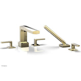 Phylrich - DIAMA Deck Tub Set with Hand Shower - Lever Handles 184-49 - Old English Brass