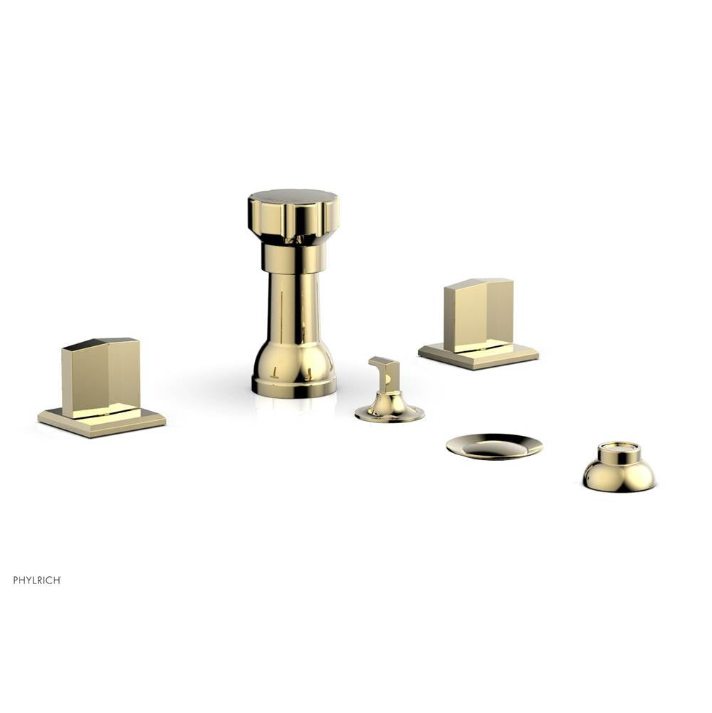 Phylrich - Four Hole Bidet Set Diama, Blade Handle - Polished Brass Uncoated