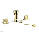 Phylrich - Four Hole Bidet Set Diama, Blade Handle - Polished Brass
