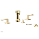 Phylrich - Four Hole Bidet Set Diama, Lever Handle - Satin Brass