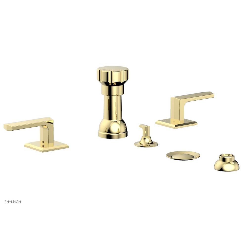 Phylrich - Four Hole Bidet Set Diama, Lever Handle - Polished Brass