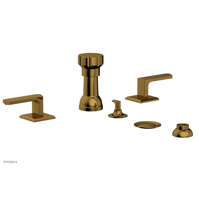 Phylrich - Four Hole Bidet Set Diama, Lever Handle - French Brass