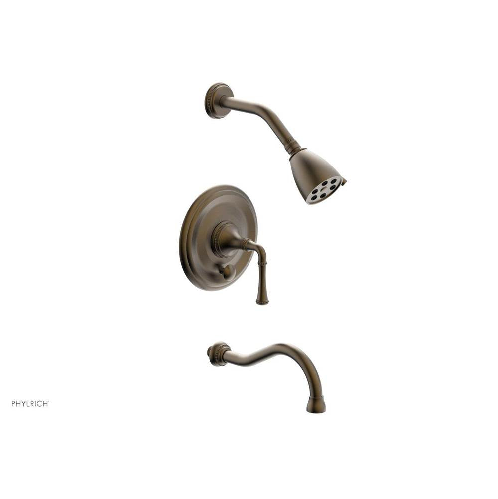 Phylrich - BEADED Pressure Balance Tub and Shower Set - Lever Handle 207-26 - Old English Brass