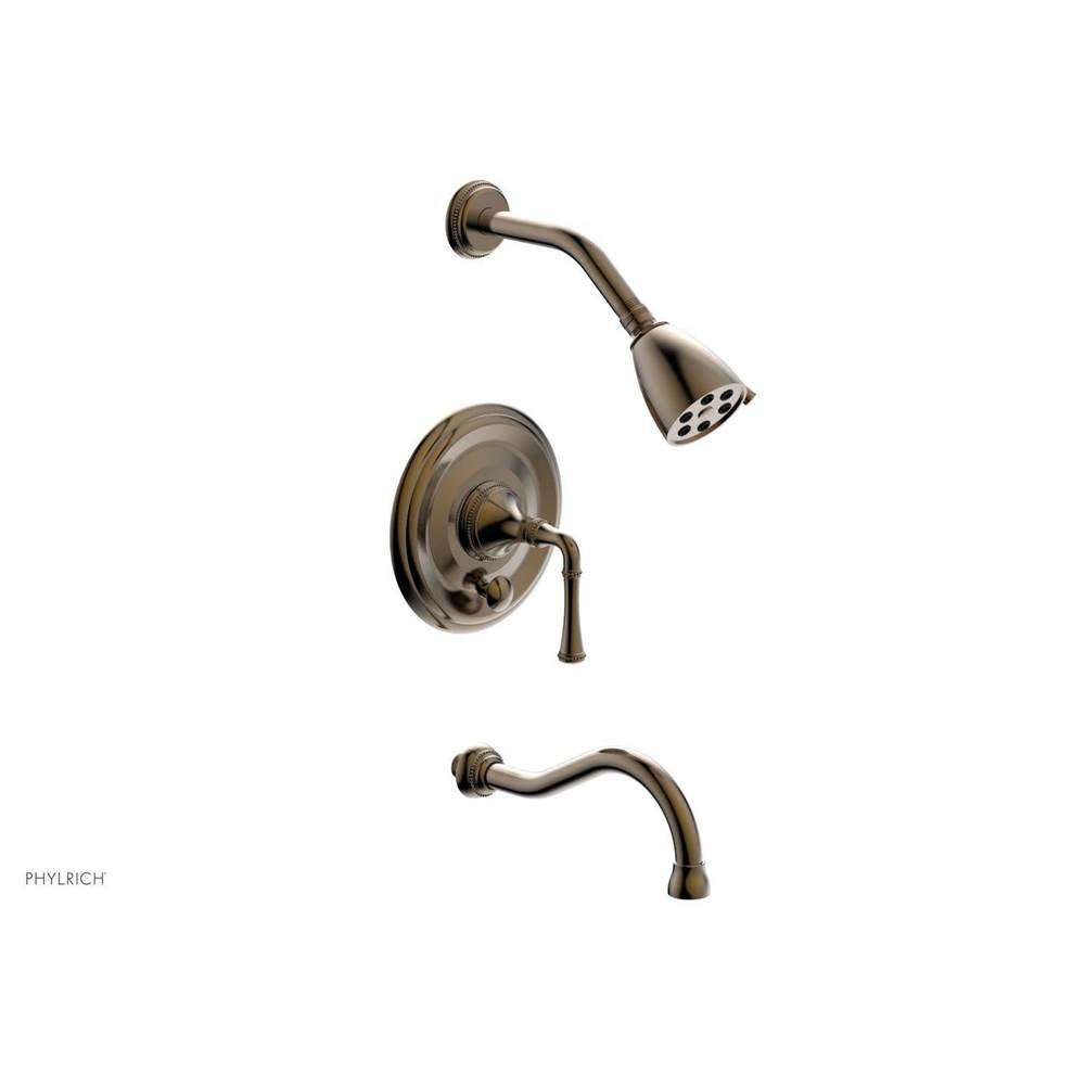 Phylrich - BEADED Pressure Balance Tub and Shower Set - Lever Handle 207-26 - Antique Brass