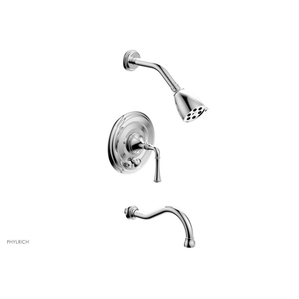 Phylrich - BEADED Pressure Balance Tub and Shower Set - Lever Handle 207-26 - Satin Brass