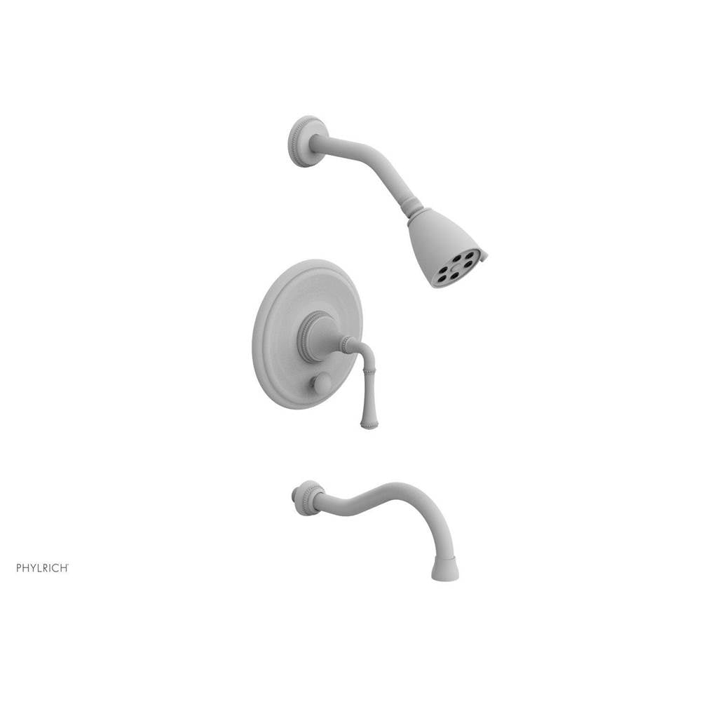 Phylrich - BEADED Pressure Balance Tub and Shower Set - Lever Handle 207-26 - Satin White