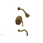 Phylrich - BEADED Pressure Balance Tub and Shower Set - Lever Handle 207-26 - French Brass