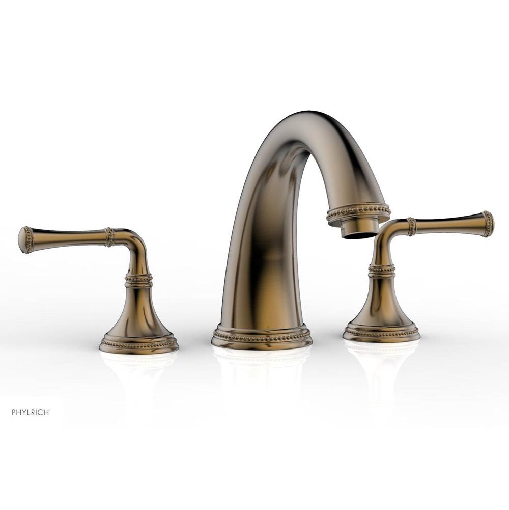 Phylrich - BEADED Deck Tub Set - Lever Handles 207-40 - Antique Brass