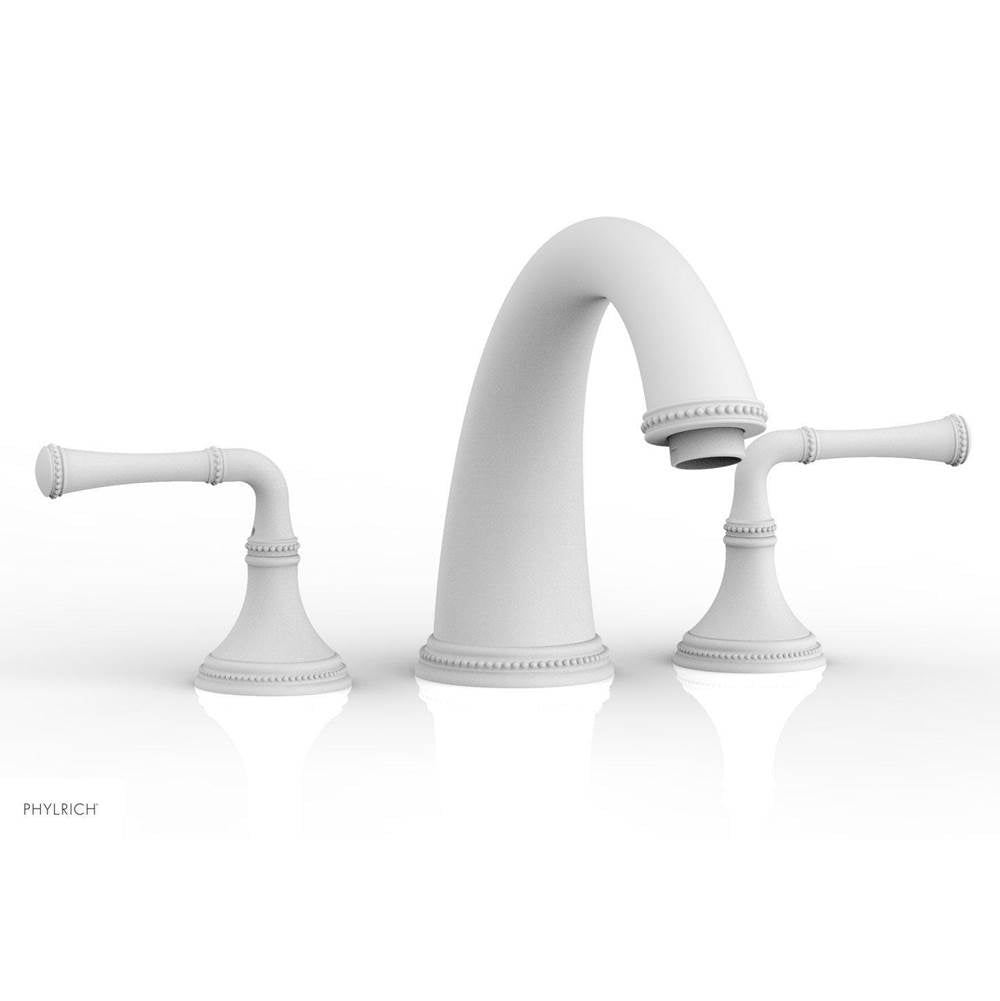 Phylrich - BEADED Deck Tub Set - Lever Handles 207-40 - Satin White