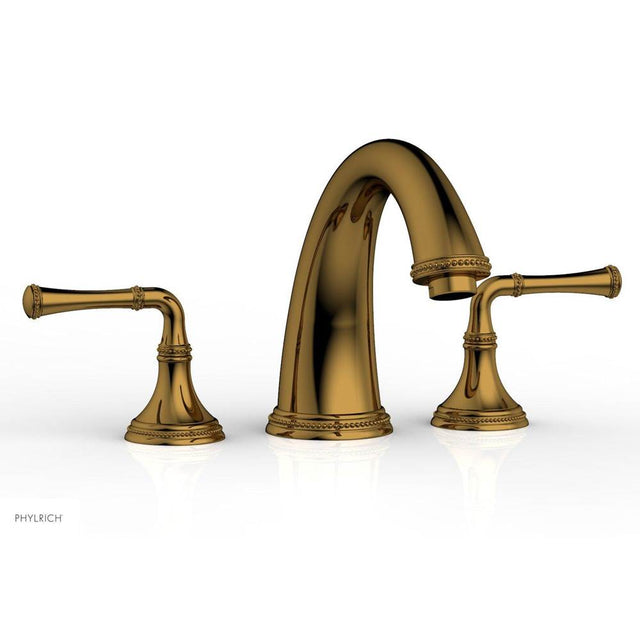 Phylrich - BEADED Deck Tub Set - Lever Handles 207-40 - French Brass