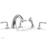 Phylrich - BEADED Deck Tub Set with Hand Shower - Lever Handles 207-48 - Satin chrome